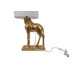Creative Co-Op Resin Giraffe Table Lamp with Linen Shade, Distressed