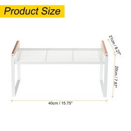 PATIKIL Kitchen Cabinet Shelf Organizer, Wood Counter Shelf Stackable Storage Shelf For Cupboard, Pantry, Corner, Under Sink - White