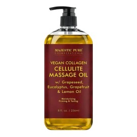 Aceite De Masaje Majestic Pure Colágeno Vegano Celulitis Eucalipto 236 Ml