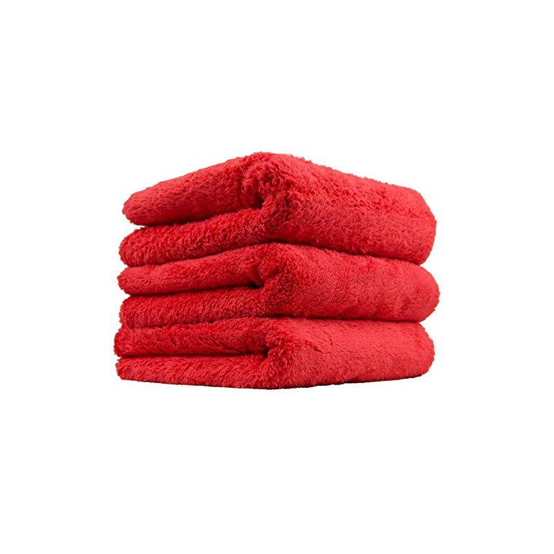 Chemical Guys Toalla de Microfibra sin Bordes, roja, 16" x