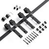 EaseLife 9 FT Bypass Double Sliding Barn Door Hardware Kit,Single