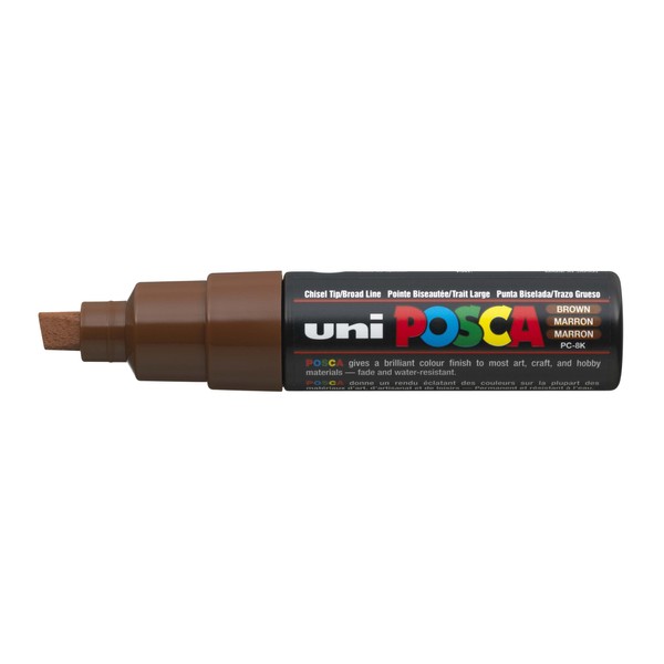 uni-ball Posca PC-8K Broad Chisel Tip Marker - Brown, Pack of 6