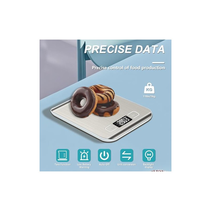 Food Scale, 11lb Kitchen Scale with 6 Units Tare Function