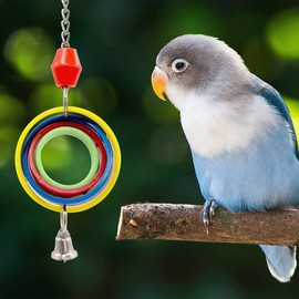 Mandarin Bird Toys by M&M Small Interactive Cage Toys - Assorted Individually Hand-Crafted Cage Toys for Small Size Pets