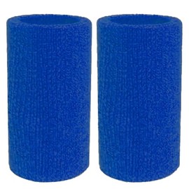 Sweatbands Sports Wristbands for Men and Women - 6 inch Elastic Athletic Wrist Bands for Tennis, Basketball, Running, Working Out (Blue)