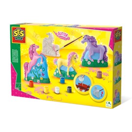 SES creative 01356 - Gipsfiguren Pferde, gelb