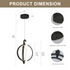 BNHHLZ Modern LED Chandelier Black Ring Pendant Light Fixtures 4000K