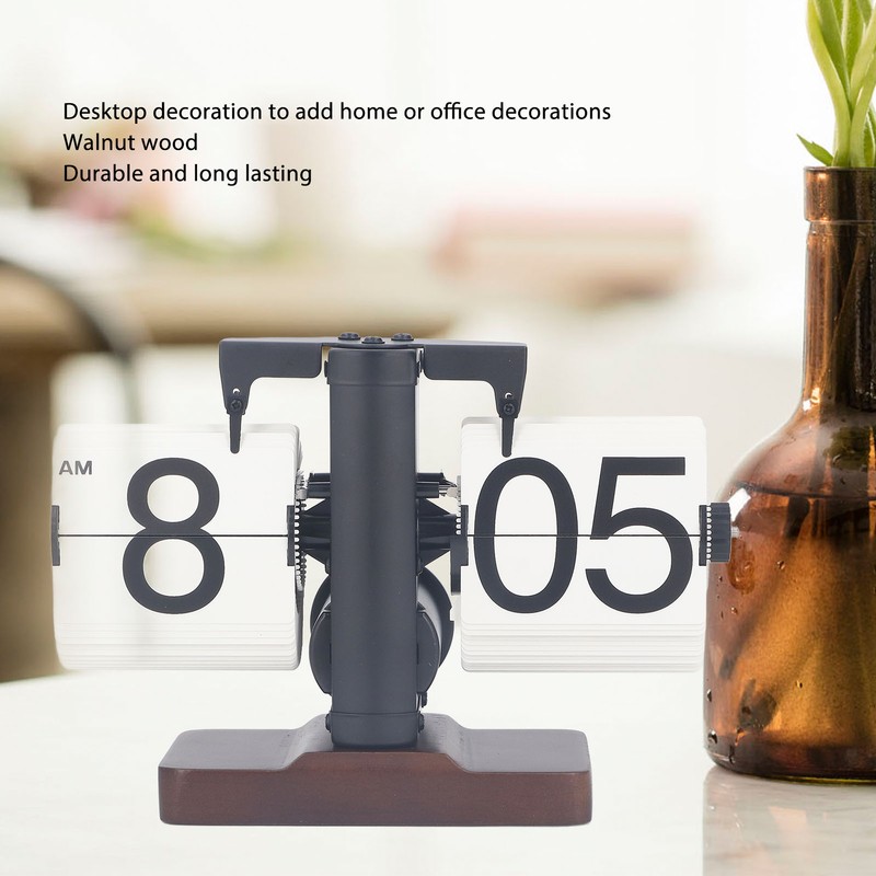 Digital Flip Dоwn Clock Retro Wooden Mechanical Flip Clock Desktop