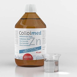 Colloimed Colloimed Kolloidales Zink 40ppm hoch konzentriert Reinheitsstufe 99,995% in brauner Apotheker-Glasflasche 250ml (Zink-40ppm, 250ml)