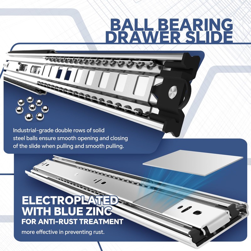 ToBeGreat 1 Pair Heavy Duty Drawer Slides 40 Inch 150