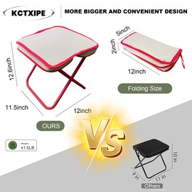 KCTXIPE Portable Folding Stool – Compact Mini Chair for Camping, Hiking, Fishing, Gardening and Outdoor Use – Lightweight, Durable, Easy to Carry and Set Up (Khaki)