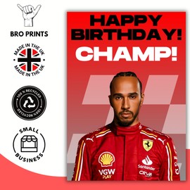 Bro Prints®: F1 Birthday Card Lewis Hamilton - F1 Fans - Birthday Card Son - Grandchild