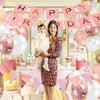 Rose Gold Birthday Decoration, 17 pcs Birthday Party Supplies Including