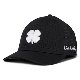 Black Clover Standard Perf 13 Hat, Black Perforated Hat/3D Silver Clover