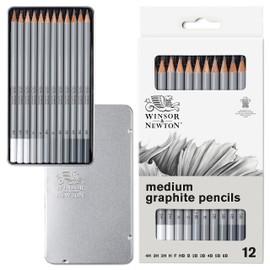 Winsor & Newton Studio Collection Medium Graphite Pencil 12 Pieces in Tin