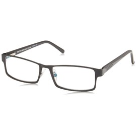 Foster Grant Men's Sawyer Multifocus Rectangular Reading Glasses, Black/Transparent, 54 mm + 1.5