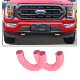 JWWY Front Bumper Tow Hook Covers Tow Trailer Hitch Receiver Cover Towing Hitch Rubber Sleeve Protector Cover Trim Fit for 2004-2024 Ford F150,2017-2021 Tundra,for 2021-2024 Bronco Accessories Pink