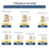 Kit de 230 tuercas de remache métricas, M3-M12, chapado en