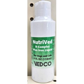 Vedco NutriVed B-Complex Plus Iron Liquid for Dogs & Cats 4oz (118ml) Vedco