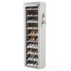 VTRIN 10-Tier Shoe Rack with Cover, Tall Narrow Shoe Organizer,