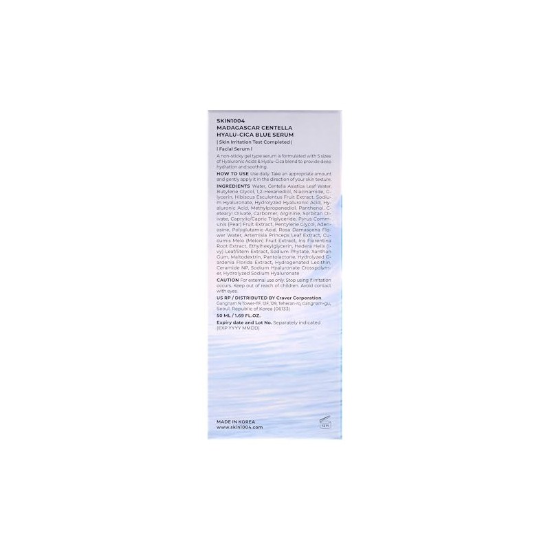 Madagascar Centella Hyalu Cica Blue Serum by Skin1004 for Women