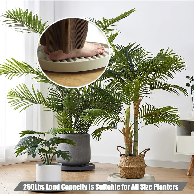 15.5Inch Plant Caddy with Hidden Wheels, Rolling Plants Stand with