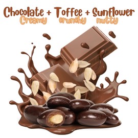 Chocolate Covered Toffee Coated Sunflower by It's Delish, 2 lbs Bulk Bag | Dark Chocolate Candy Nuts Bulk Sunflower Chocolates Sweet & Crunchy Nut Snack | Vegan, Kosher