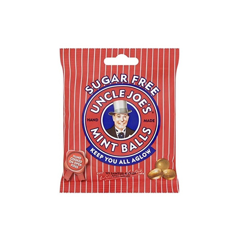 Uncle Joe's Sugar Free Mint Balls 60g Bags X 12