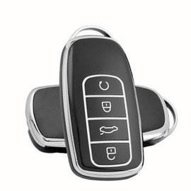 ATFIGII Key Case Compatible with Chery Omoda 5 Tiggo 7 Tiggo 8 Tiggo 8 Pro Compatible with Jaecoo 7 Car Key Case Protective Key Protection TPU Cover 4 Buttons B Black