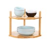 WooFawn Expandable Bamboo Corner Shelf for Cabinet - 2-5 Tiers