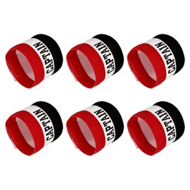 YOKIVE 6 Pcs Captain Armband, Nylon Protective Arm Badge, Adjustable Flexibility, Great for Team Training, Competitions (Black White Red, 11.8 x 3.5 Inch)