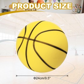 PATIKIL Silent Basketball Size 7 (9.5"), No Noise High-Density Foam Dribbling Indoor Basketball with Net Bag for Quiet Dribbling and Indoor Sport, Yellow