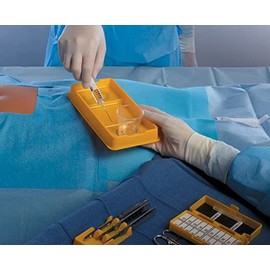 Medline Sterile Surgical Instrument Transfer Trays, Adhesive Bottom, Gold, 3.75 Inches x 9 Inches x 1 Inch, Case of 50 Each