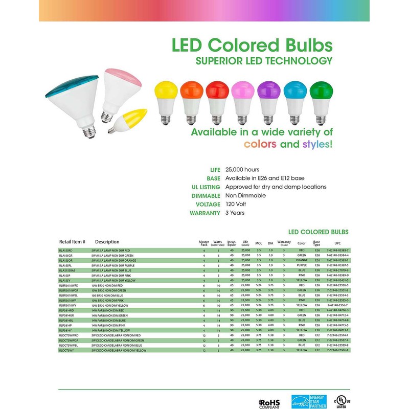 TCP 40W Equivalent, LED Blue Light Bulbs, Non-Dimmable
