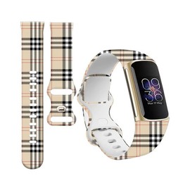 PLKTJOSA Compatible with Charge 6/Charge 5 WatchBands for Women Men,Elastic Adjustable Wristbands,Breathable Sport Band Soft Waterproof Health Tracker (Classic Plaid)