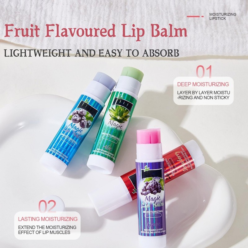 12Pack Tinted Lip Balm Set,Fruit Flavor Natural Lip Balm,Chapstick Sticks
