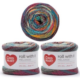 Home Red Heart Roll with It Melange Show Time Yarn - 3 Pack of 150g/5.3oz - Acrylic - 4 Medium (Worsted) - 389 Yards - Knitting/Crochet