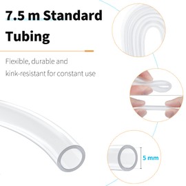 Pawfly Aquarium 7.5 m Airline Hose Standard Air Pumps Accessory Set with Connectors Suction Cups and Check Valves for Aquarium Ventilation Setup