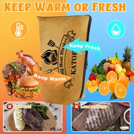 BBQ Blanket for Resting Meat, BBQ Brisket Blanket Meat Resting Blanket for Smoking, Grilling Meat Insulated Resting Bag with Wide Mouth for Large Brisket/Turkey (Regular 25in)