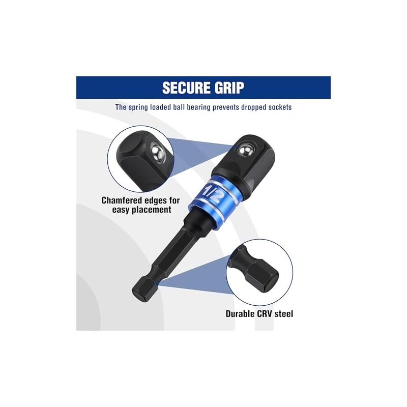 WORKPRO Impact Grade Socket Adapter Set, 1/4", 3/8", & 1/2"