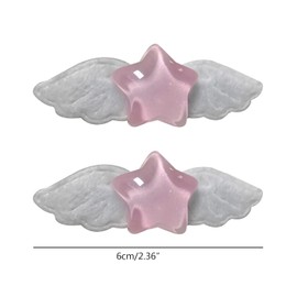 2Pcs Sweet Star Wings Hair Clips for Teens Girls, Fashion Side Hairpins with Glitter Alloy Wings, Elegant Barrettes Hair Accessories for Party or Daily Use