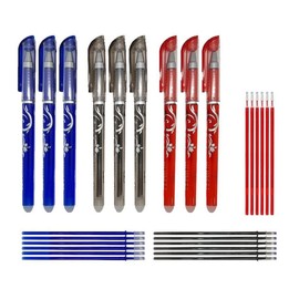 Generico Erasable Gel Pen - 3 Red 3 Black 3 Blue and 18 Refill Tip 0.5