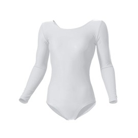 wundou Women's Gymnastics Leotard Long Sleeve P520-00 White M
