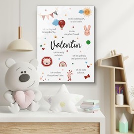 Affirmation Picture for Children - Strength Confidence & Positivity - Nursery Wall Pictures Boys & Girls - Decoration for Nursery School Child Primary School - Alternative to Affirmation Cards