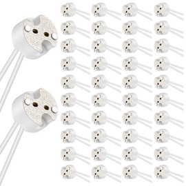 Saillong 50 Pack MR16 Socket G4 LED Halogen Lamp Ceramic Wire Connector Base Socket Adapter G4 MR16 MR11 GU5.3 GU6.35