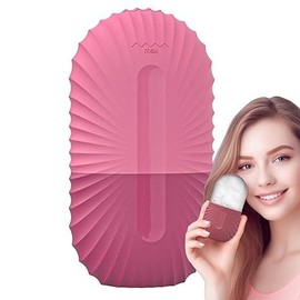 Ice Facial Mold | Reusable Cooling Silicone Ice Roller for Face | Beauty Facial Massage Tool for Womens Skincare Mint - Size: Shell pattern - rose red