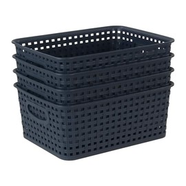 Cand Plastic Storage Basket, 10.08" x 7.67" x 4.05", 4 Packs