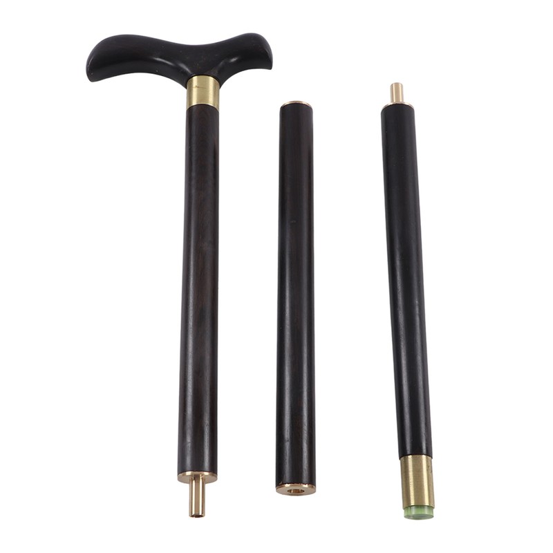 African Blackwood Detachable Walking Stick Elderly Ergonomic 3 Section Walking