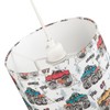 Modern and Colourful Monster Trucks Childrens Cotton Fabric Round Drum