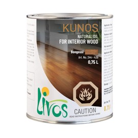 Livos Kunos 244, Natural Wood Oil, Interior Stain and Finish, High Coverage, Easy to Apply, Plant Based, Linseed Oil, Furniture & Flooring Hardwax Oil, Made in Germany (750 mL, 064 - Dark Walnut)